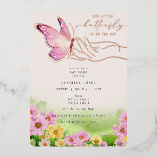 Invitation En Aluminium Petit Papillon Boho Sur Le Chemin Jardin Fleur sau
