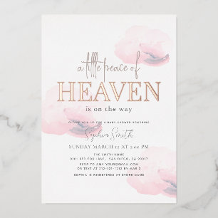 Invitation En Aluminium Petite fille nuage rose Little Peace of Heaven Bab