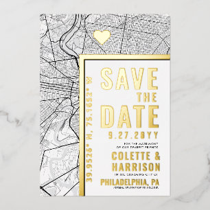 Invitation En Aluminium Philadelphie Love Locator   Mariage Enregistrer la