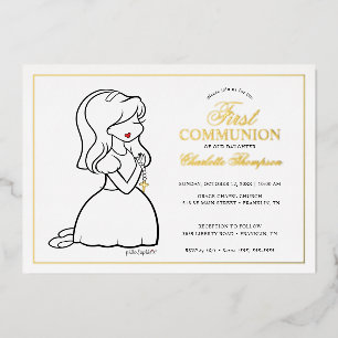 Invitation En Aluminium Philosophies Première communion - Fille