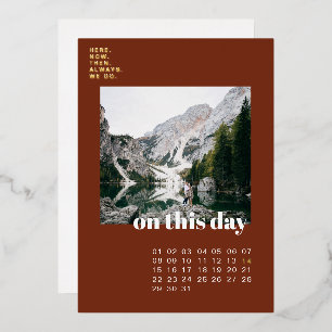 Invitation En Aluminium Photo & Calendrier   Simple Typographie Enregistre