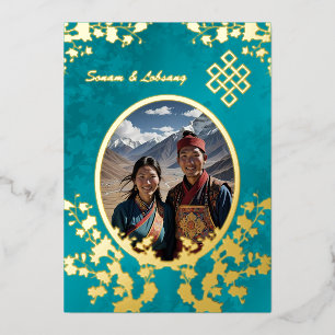 Invitation En Aluminium Photo Cherry Blossom Mariage tibétain