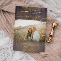 Photo de mariage champêtre en bois rustique