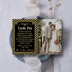 Invitation En Aluminium Photo de mariage Gatsby Art Déco vintage des année