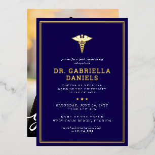 Invitation En Aluminium Photo de remise des diplômes d'un étudiant en méde