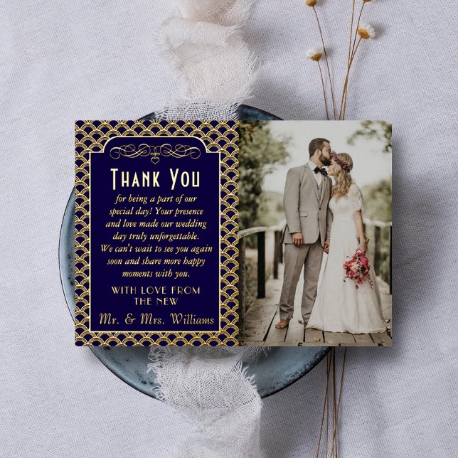 Invitation En Aluminium Photo du Mariage Art déco des années 1920 vintage (Créateur téléchargé)