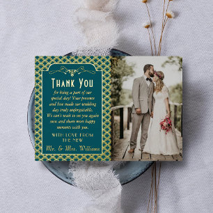 Invitation En Aluminium Photo du Mariage Art déco des années 1920 vintage
