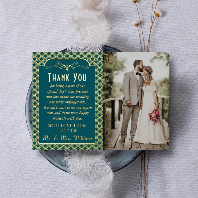 Invitation En Aluminium Photo du Mariage Art déco des années 1920 vintage (Créateur téléchargé)