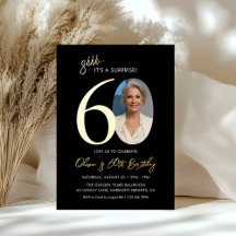 Photo élégant de 60e anniversaire surprise en noir