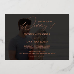 Invitation En Aluminium Photo Moderne Horizontal 4 Mariage Complètement So