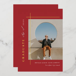 Invitation En Aluminium Photo moderne pour diplômés