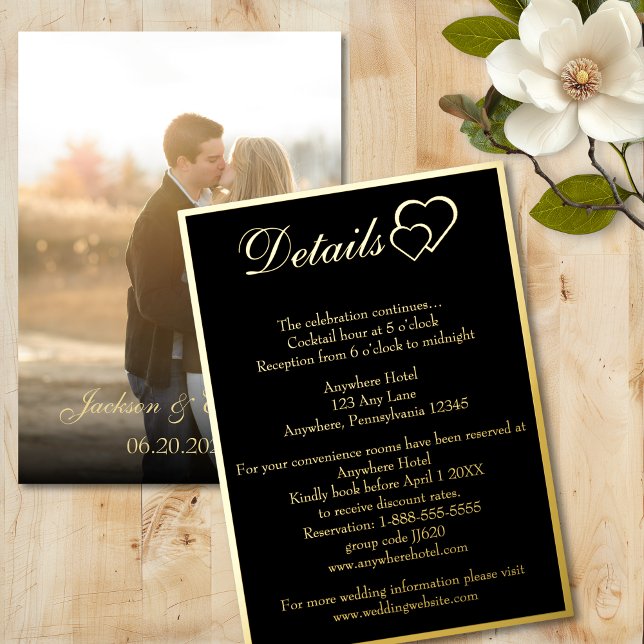 Invitation En Aluminium Photo moderne sur le dos Détails du Mariage Boîtie (Créateur téléchargé)
