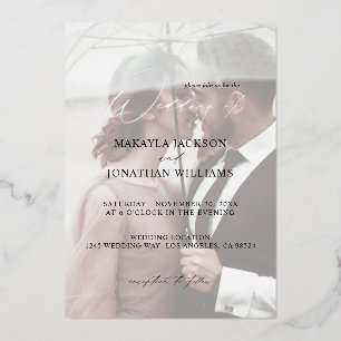 Invitation En Aluminium Photo Moderne Verticale 4 Mariage