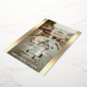 Invitation En Aluminium Photo personnalisée Monogramme Événement Coeur mod