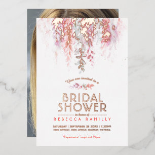 Invitation En Aluminium Photographie de baby shower de mariage à l'aquarel