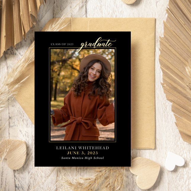 Invitation En Aluminium Photographie moderne noir (Créateur téléchargé)