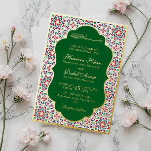 Invitation En Aluminium Pierres de terre cuite en mosaïque marocaine islam