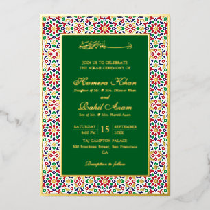 Invitation En Aluminium Pierres de terre cuite mosaïque marocaine islamiqu