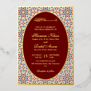 Invitation En Aluminium Pierres de terre cuite mosaique marocaine islamiqu