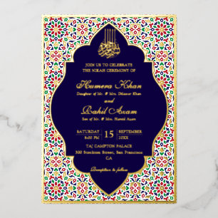 Invitation En Aluminium Pierres de terre cuite mosaïque marocaine islamiqu