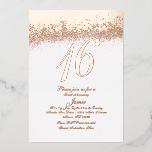 Invitation En Aluminium Pince à Parties scintillant en or simple Sweet six