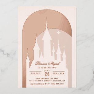 Invitation En Aluminium Pink Arch Disney Princess Castle   Filles Annivers
