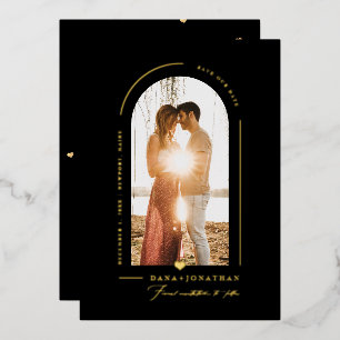 Invitation En Aluminium PixDezines DIY couleur Noir Arche Enregistrez notr