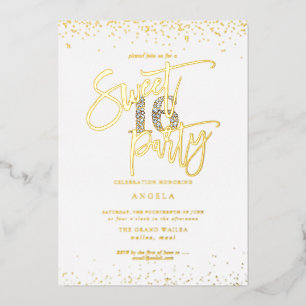 Invitation En Aluminium PixDezines Douze ans de rêve Diamant Argent Or