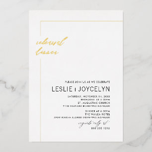 Invitation En Aluminium PixDezines Luxe Calligraphie Minimaliste