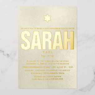 Invitation En Aluminium PixDezines Minimaliste DIY Bar Mitzvah