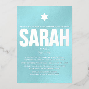 Invitation En Aluminium PixDezines Minimaliste do-it-yourself Bat mitzvah