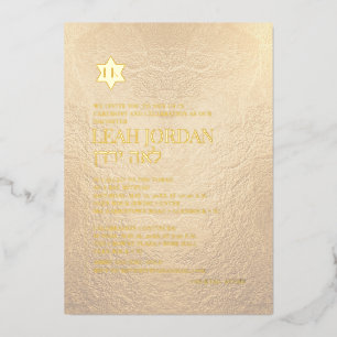 Invitation En Aluminium PixDezines Moderne Minimaliste Rose Gold Bar Mitzv