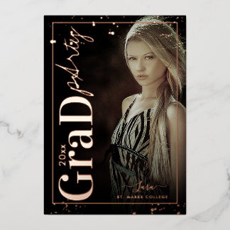 Invitation En Aluminium PixDezines Rose Gold Graduation Party Real