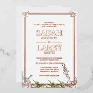 Invitation En Aluminium Plage à thème et Rose Gold Mariage traditionnel