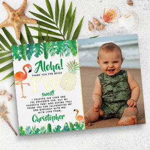 Invitation En Aluminium Plage d'été tropicale Luau Garçons 2e anniversaire