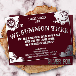 Invitation En Aluminium Planche Ouija Halloween Mariage gothique ou douche