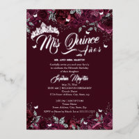 Plum Bourgogne Rose Mis Quince Quinceanera