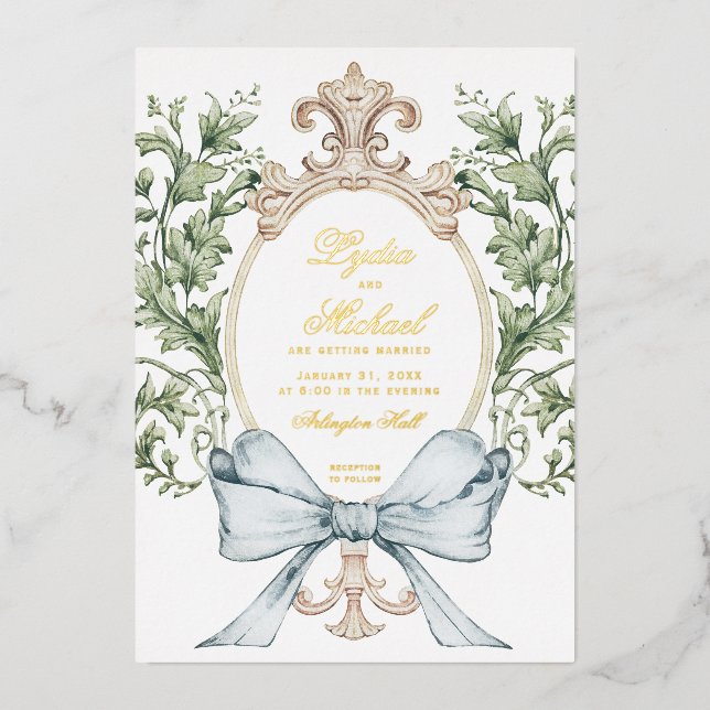 Invitation En Aluminium Poignets de feuilles non officiels avec mâchoire | (Recto)
