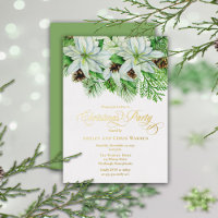 Poinsettias Blancs | Fête de Noël aux Cônes de Pin