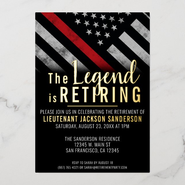 Invitation En Aluminium Pompiers Pompiers Retraite (Recto)