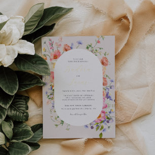 Invitation En Aluminium Prairie Florale Flirteuse Mariage d'Été