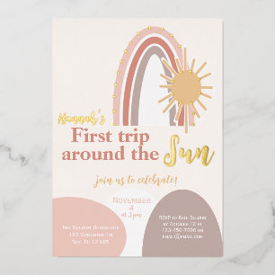 Invitation En Aluminium Premier voyage autour de l'Anniversaire du Boho du