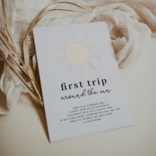 Invitation En Aluminium Premier Voyage Autour Du Soleil Anniversaire 1ère