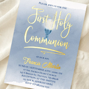 Invitation En Aluminium Première communion catholique