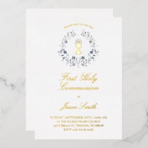 Invitation En Aluminium Première communion catholique religieuse