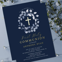Première communion des garçons Blue Leaf