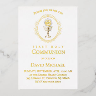 Invitation En Aluminium Première communion Eucharistie