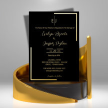 Premium Faux Gold Typographie moderne Mariage noir