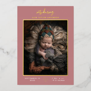 Invitation En Aluminium Présentation de l'annonce de naissance Baby Modern