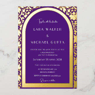 Invitation En Aluminium Prestigieux Royal Purple Mariage (Solid)